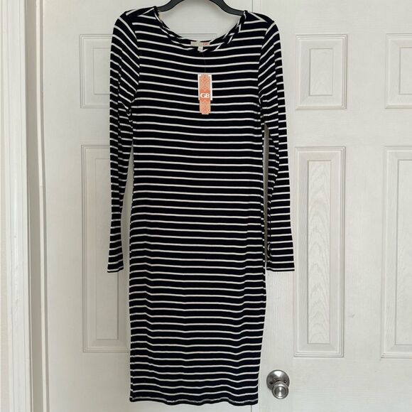 Gianni Bini Navy & Off White Jersey Dress Size Large NWT - Picture 1 of 7